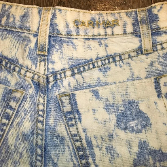 Carmar High Waisted Button Fly Acid Wash Denim Shorts Women’s Size 24 - Picture 7 of 7